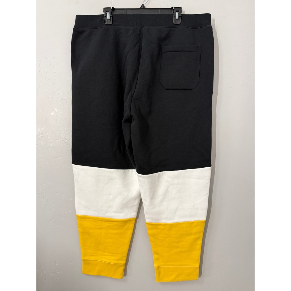 Polo Ralph Lauren Mens Black/Yellow Colorblock Logo Double Knit Jogger Pant 1XB - Picture 2 of 8